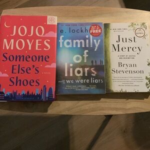3 Best Sellers, Someone Else’s Shoes, Family of Liars, and Just Mercy